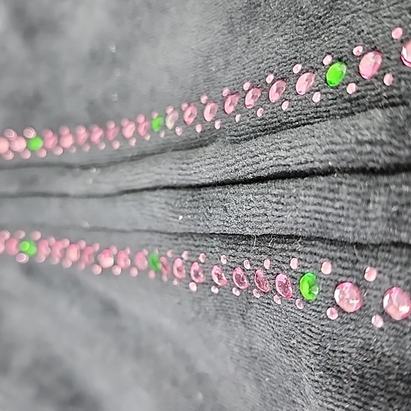 Black Velvet zip-up hoodie with Rhinestones. Size 2X Women's - Picture 9 of 9